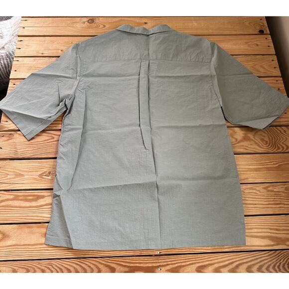 NWT Topman Button Up Shirt Size Large Men’s Olive Short Sleeve - Picture 2 of 7